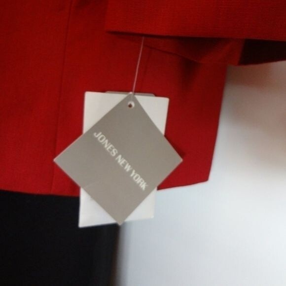 Jones New York Women's Red Button Front Jacket Top Size 16 Classic Blazer - Picture 5 of 6
